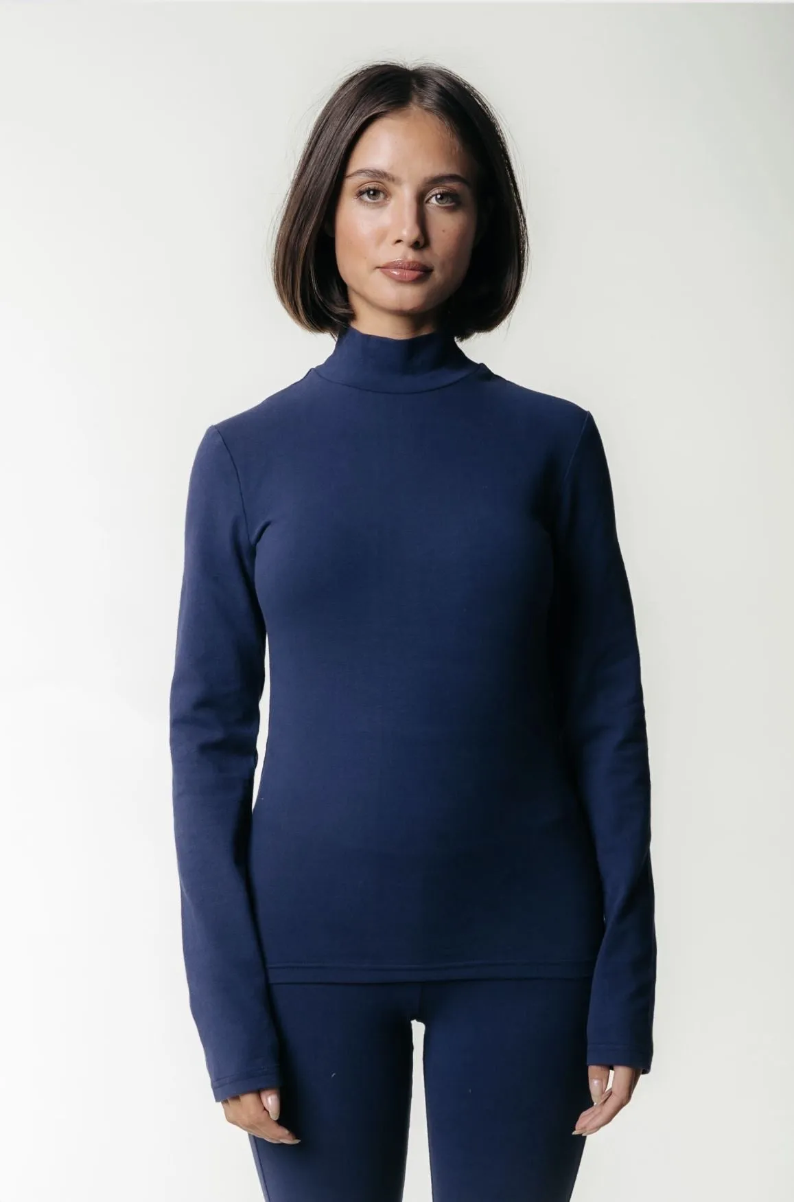 Uni Fitted Turtleneck Top | Peacoat Blue