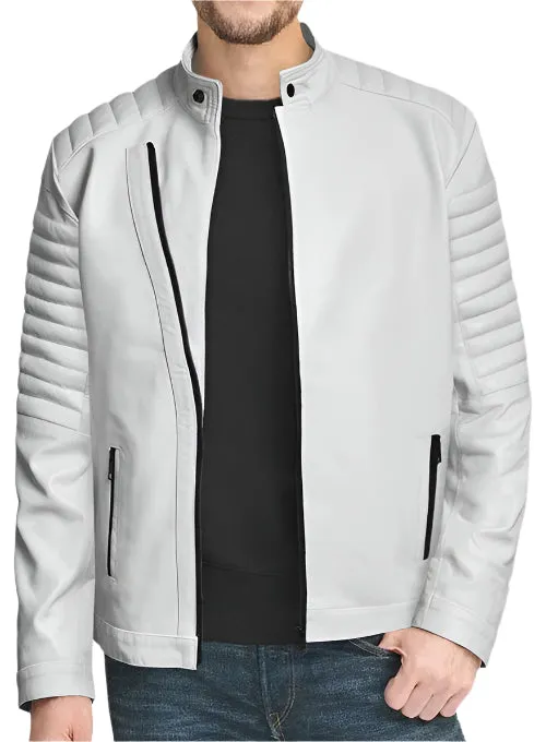 VIN DIESEL White Leather Jacket