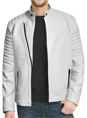 VIN DIESEL White Leather Jacket