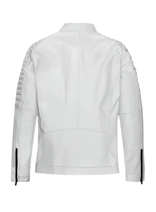 VIN DIESEL White Leather Jacket