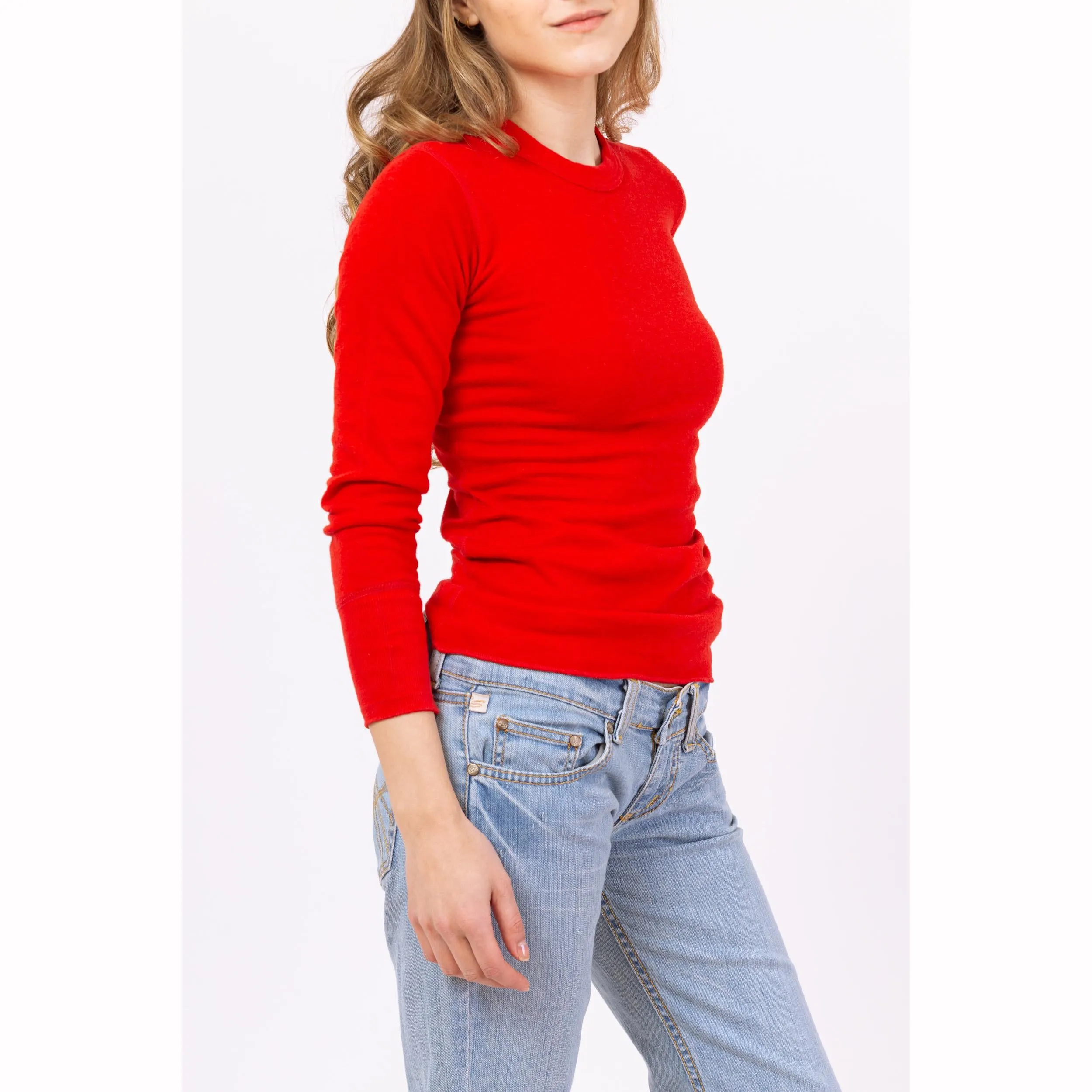 Vintage 70s Red Thermal Shirt - XXS