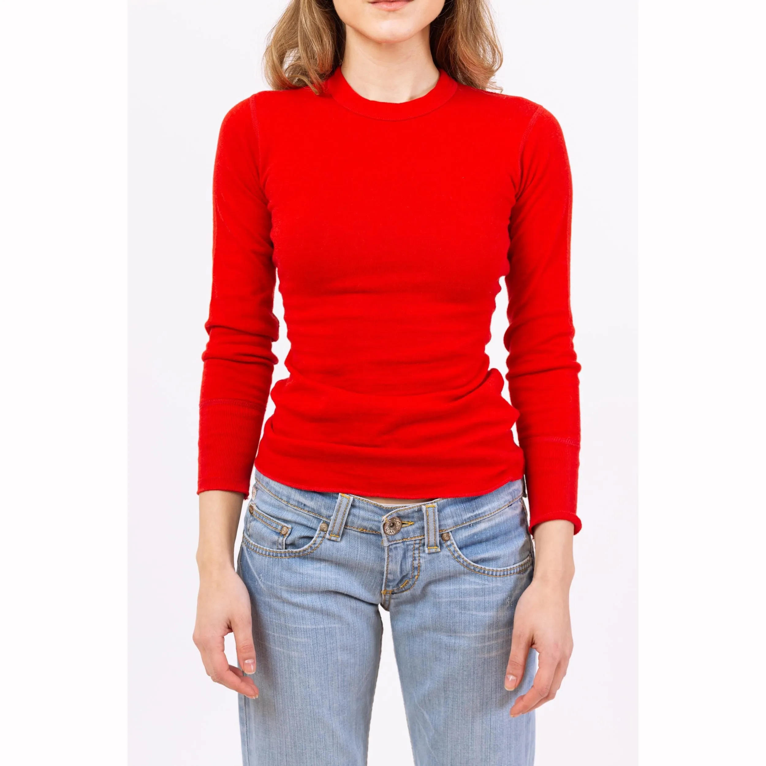 Vintage 70s Red Thermal Shirt - XXS