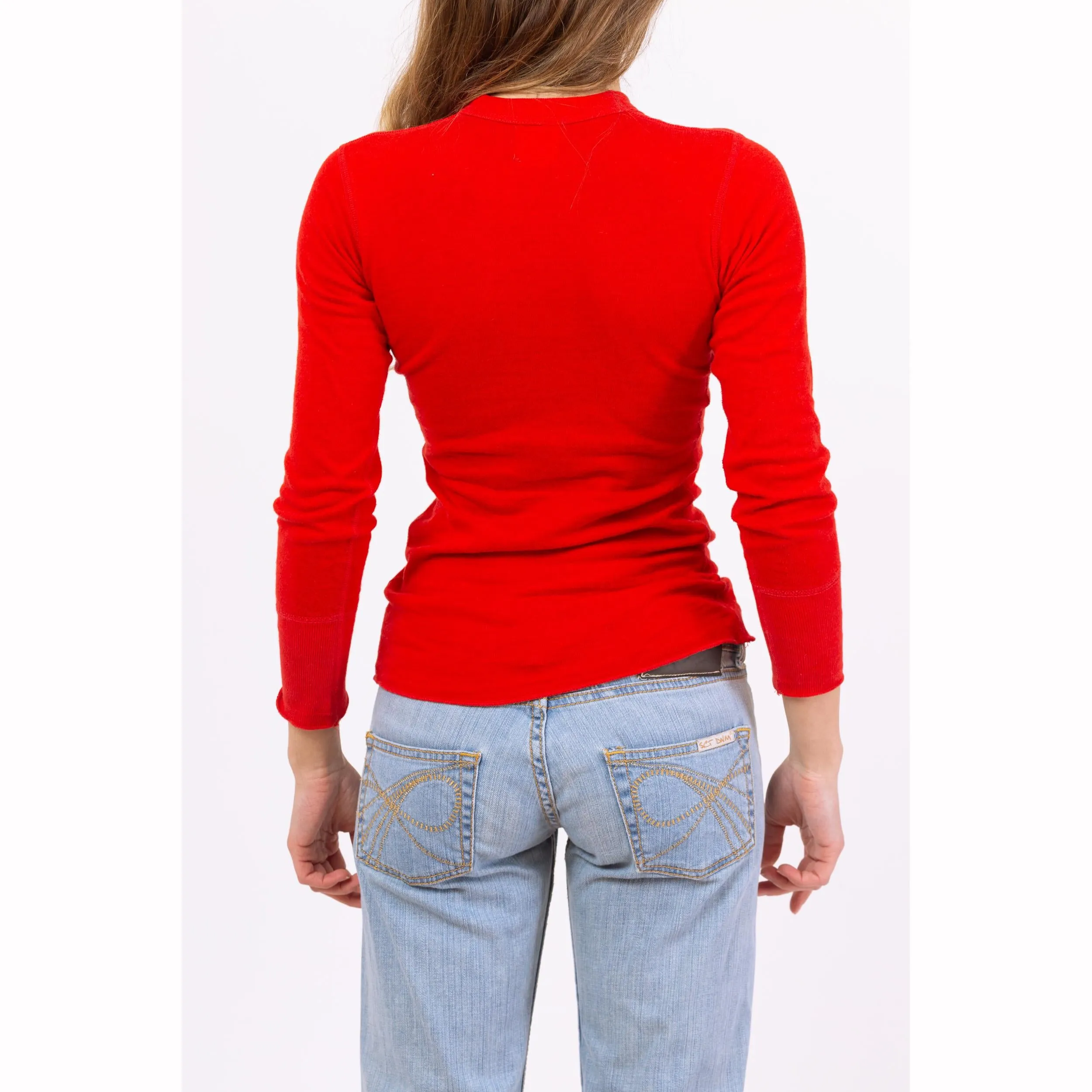 Vintage 70s Red Thermal Shirt - XXS