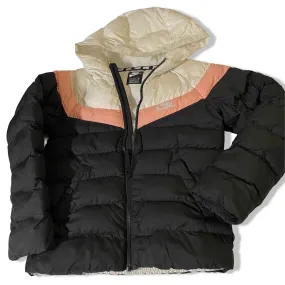 Vintage Nike Just do it puffer padded black hoodie jacket in XS|L22 W16|SKU 3809