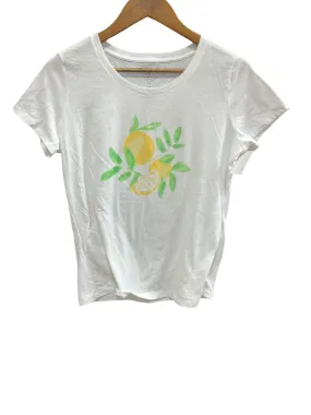 White Top Short Sleeve Basic St Johns Bay, Size M