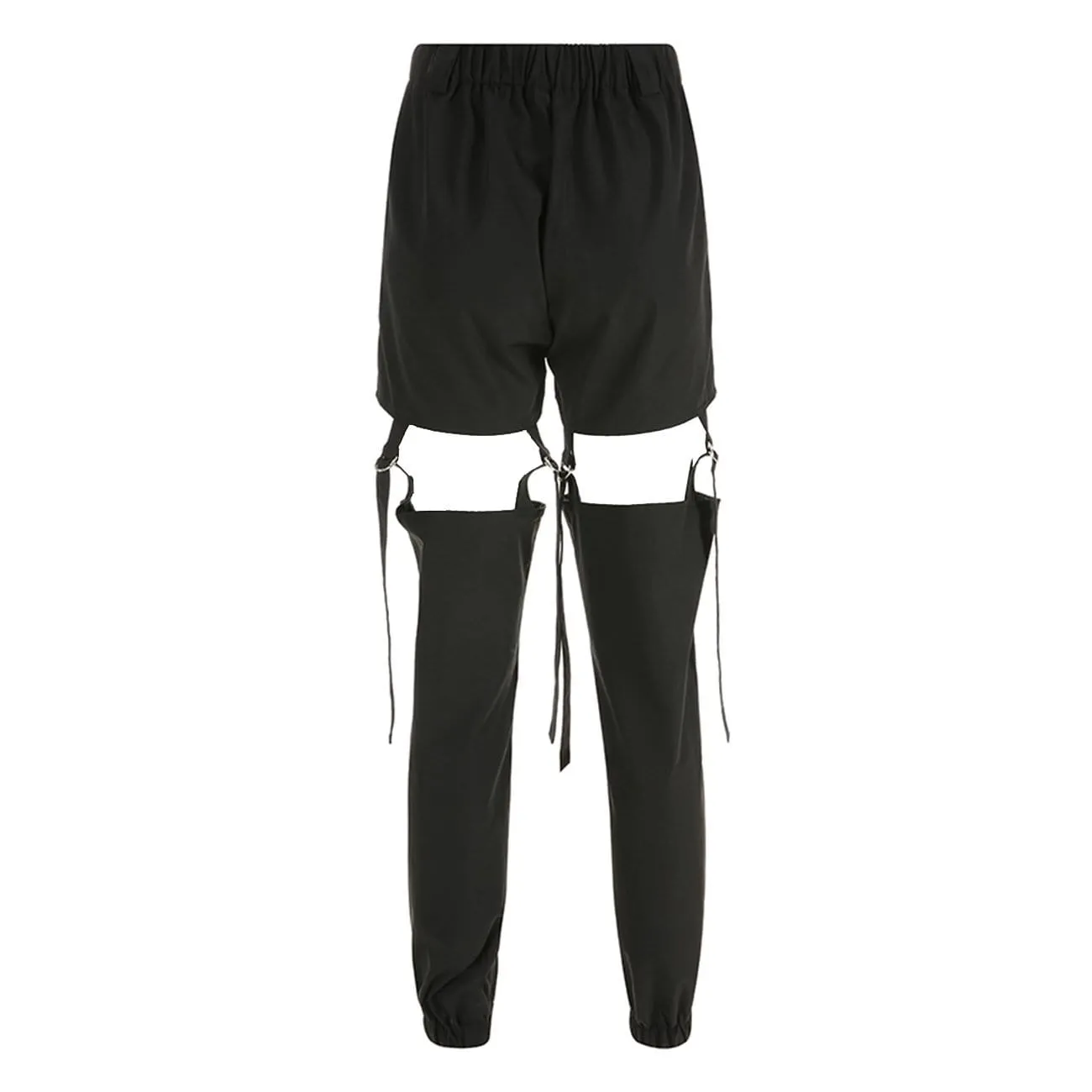 WLS Function Punk Hollow Out Ribbons Pants