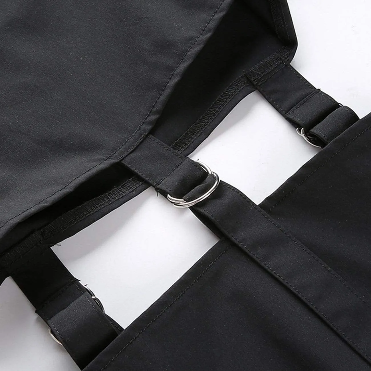WLS Function Punk Hollow Out Ribbons Pants