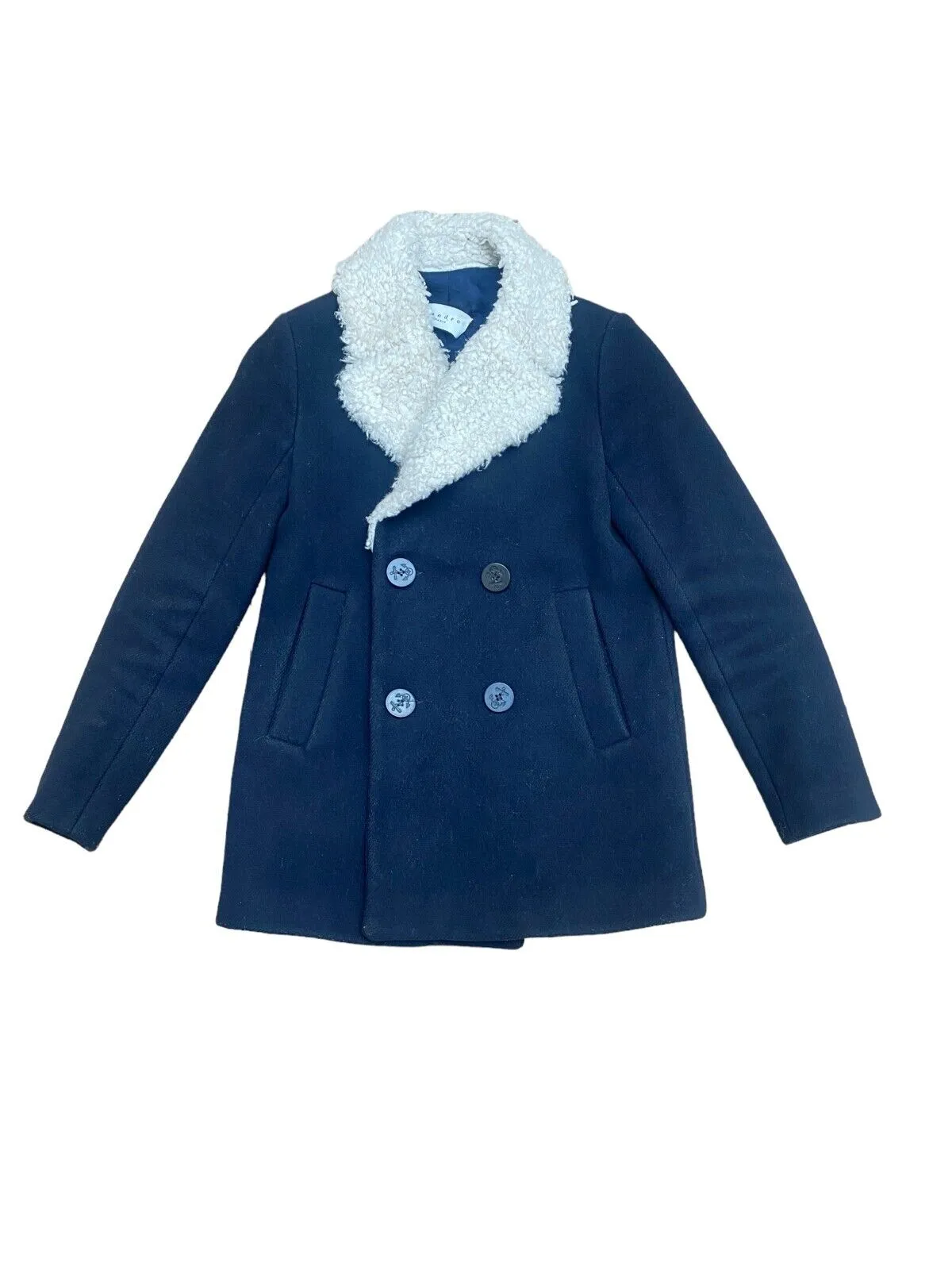 Women Navy Wool Peacoat