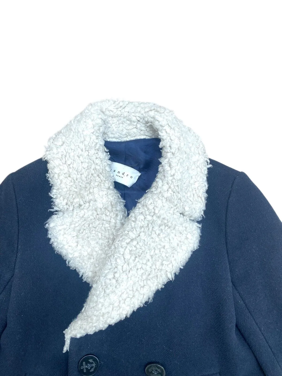 Women Navy Wool Peacoat